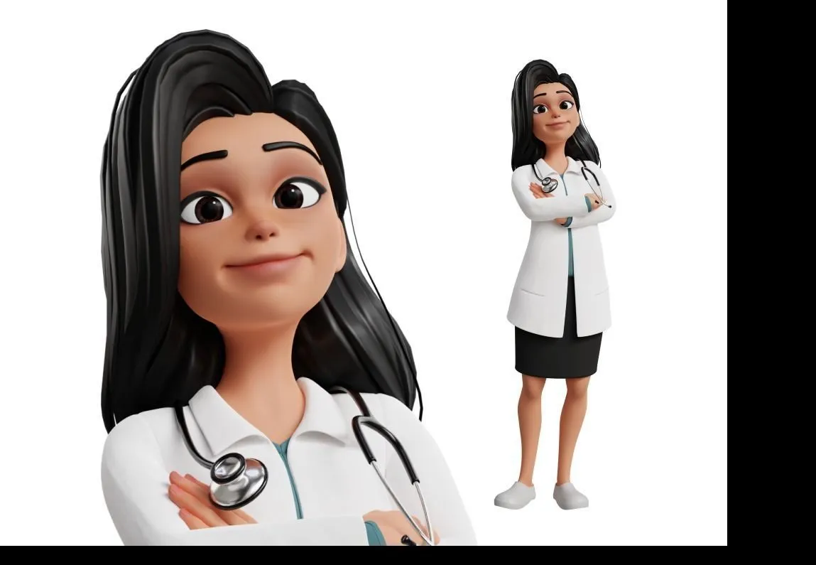 Doctor Cartoon Female Character scene